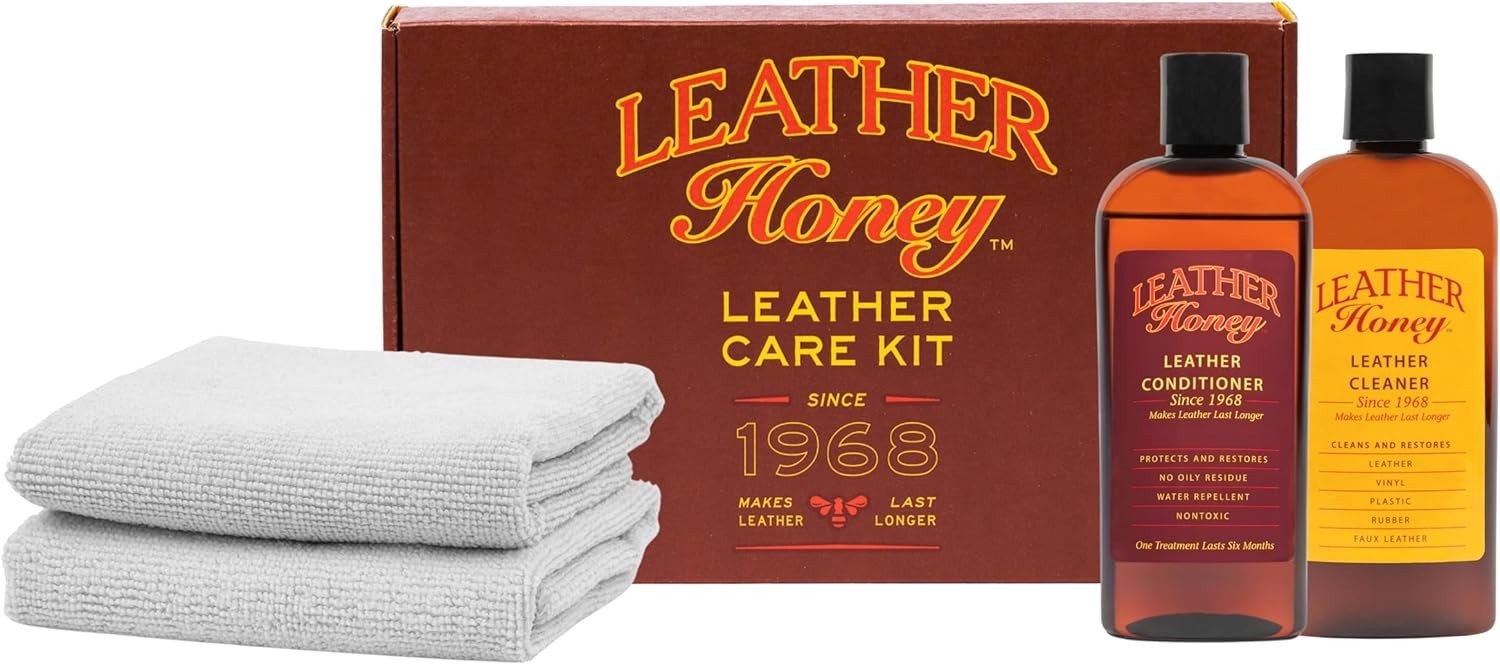 Complete Leather Care Kit: Cleaner, Conditioner, 2 Cloths. Non-Toxic Leather …