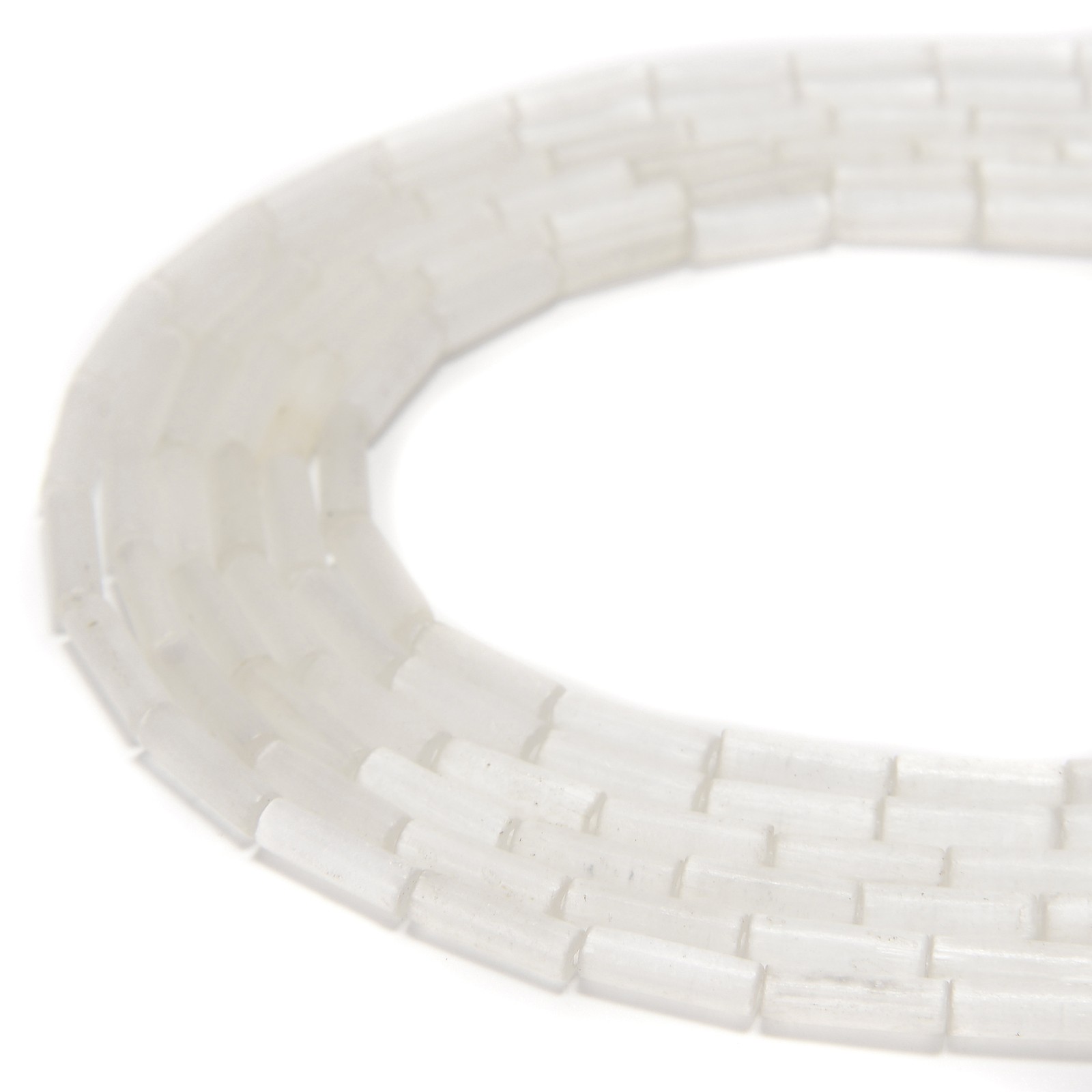 Natural Selenite Cylinder Tube Beads Size 4x13mm 15.5” Strand