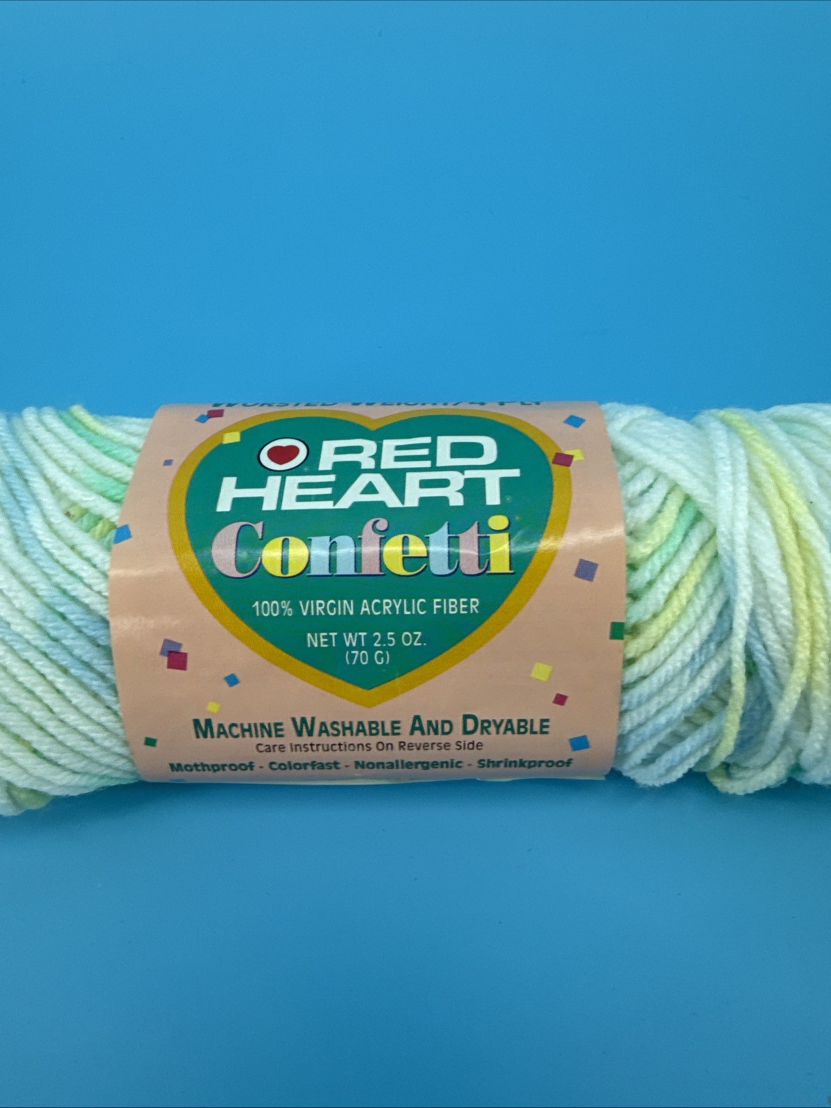 Red Heart Confetti Yarn Baby Print #67 Wintergreen Vintage Worsted Acrylic