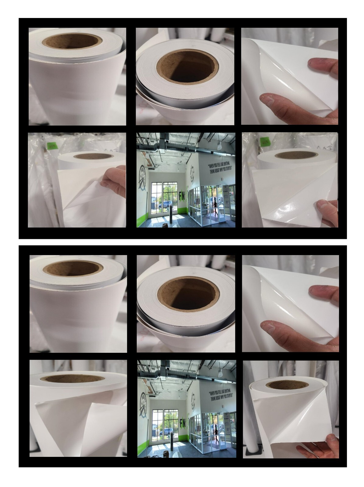 3.4 mil Gloss & Matte White Permanent Self-Adhesive Decal Vinyl Solvent & Latex