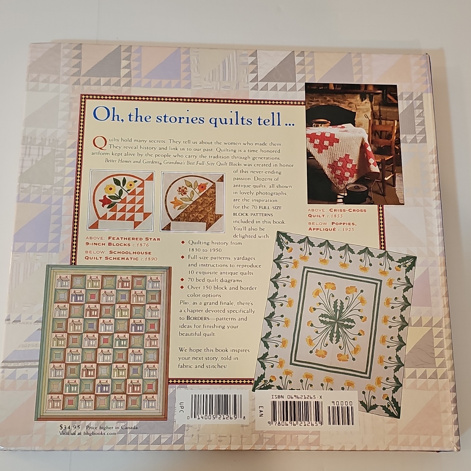 Better Homes and Gardens Grandma’s Best Quilt Blocks Quilting Books, MPN 069622…