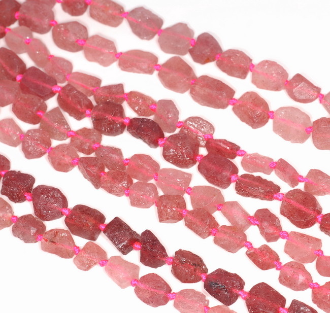 10X7MM STRAWBERRY LEPIDOCROCITE GEMSTONE AAA ROUGH NUGGET PEBBLE BEADS 16.5″