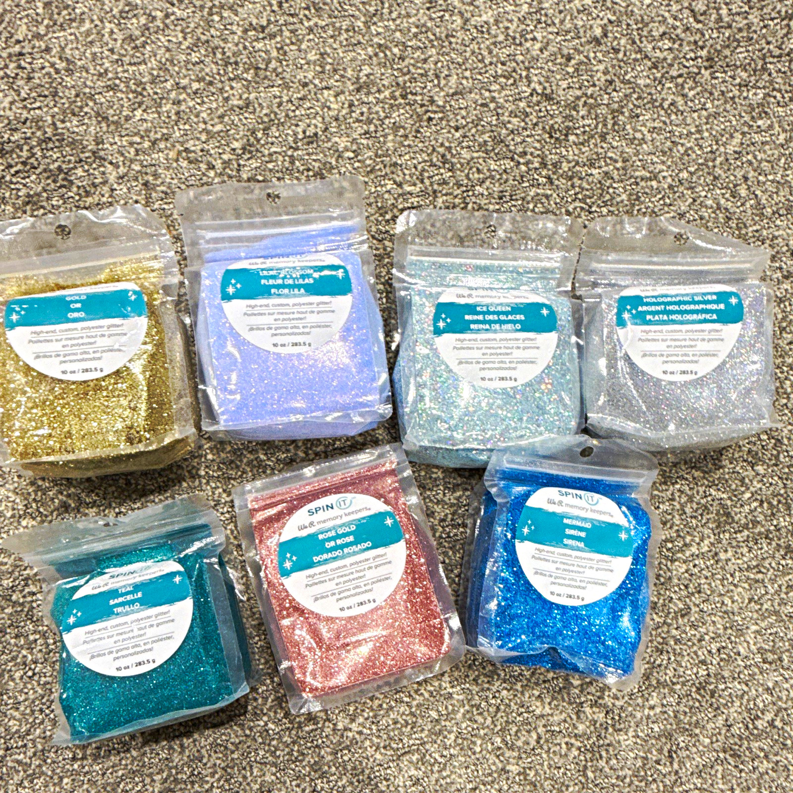 7 We R Memory Keepers Spin It Craft Glitter Lot of 6 Multicolor Assorted