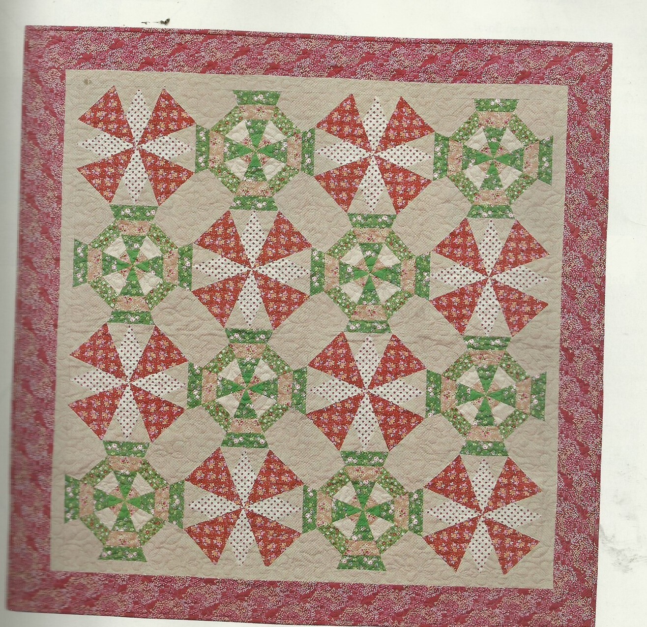 A0362 WINTERGREEN PEPPERMINT TABLE TOPPER QUILT PATTERN/INSTRUCTIONS