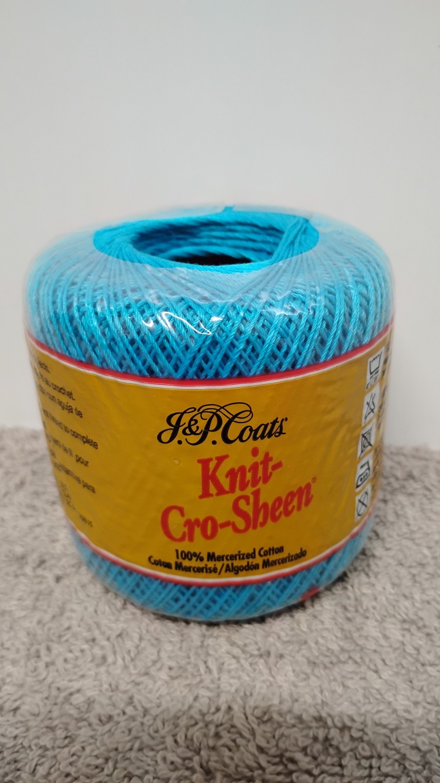 6 J&P COATS KNIT-CRO-SHEEN 132A Parakeet Color Mercerized Cotton Size 10.