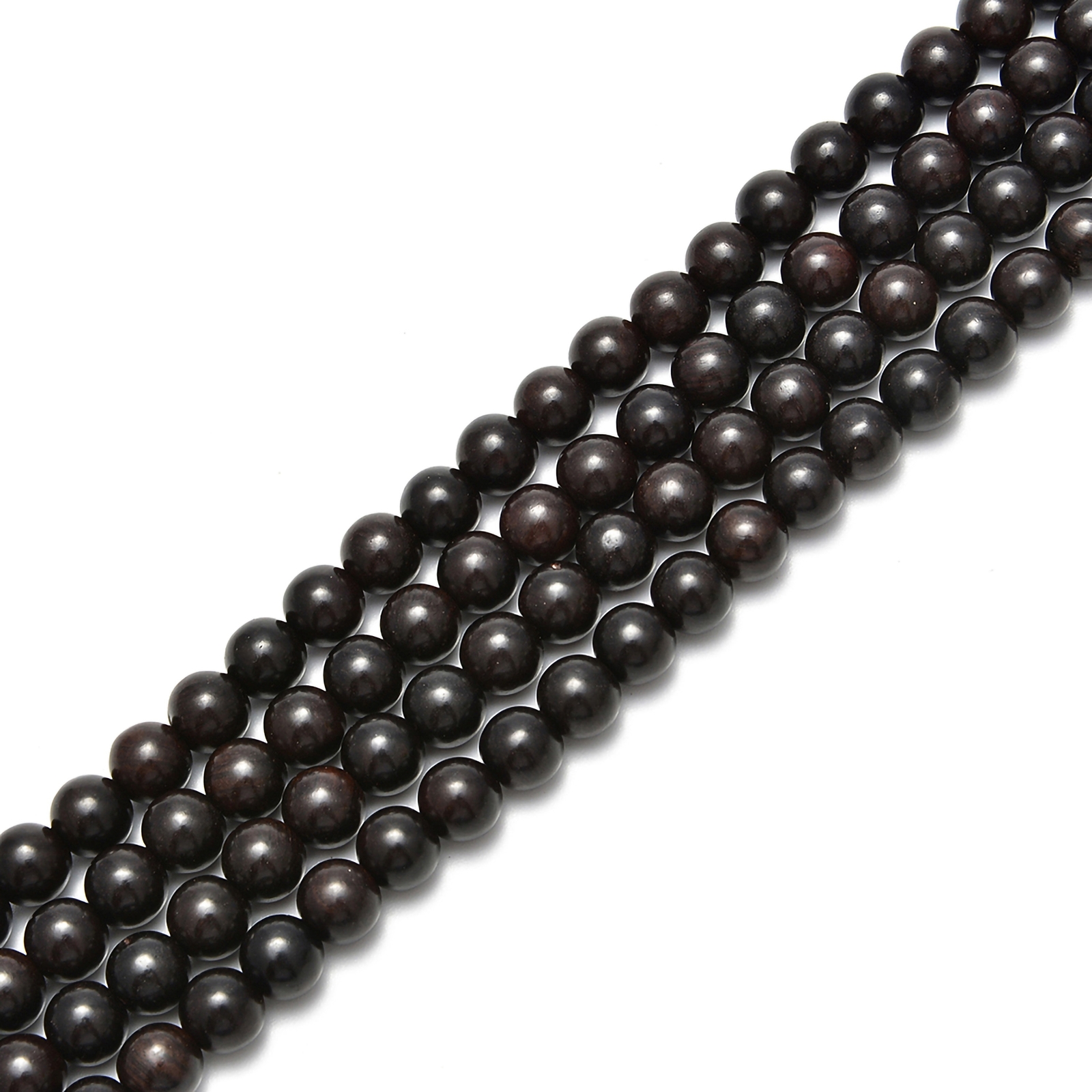 Natural Black Sandalwood Smooth Round Beads 6mm 8mm 10mm 12mm 15.5″ Strand