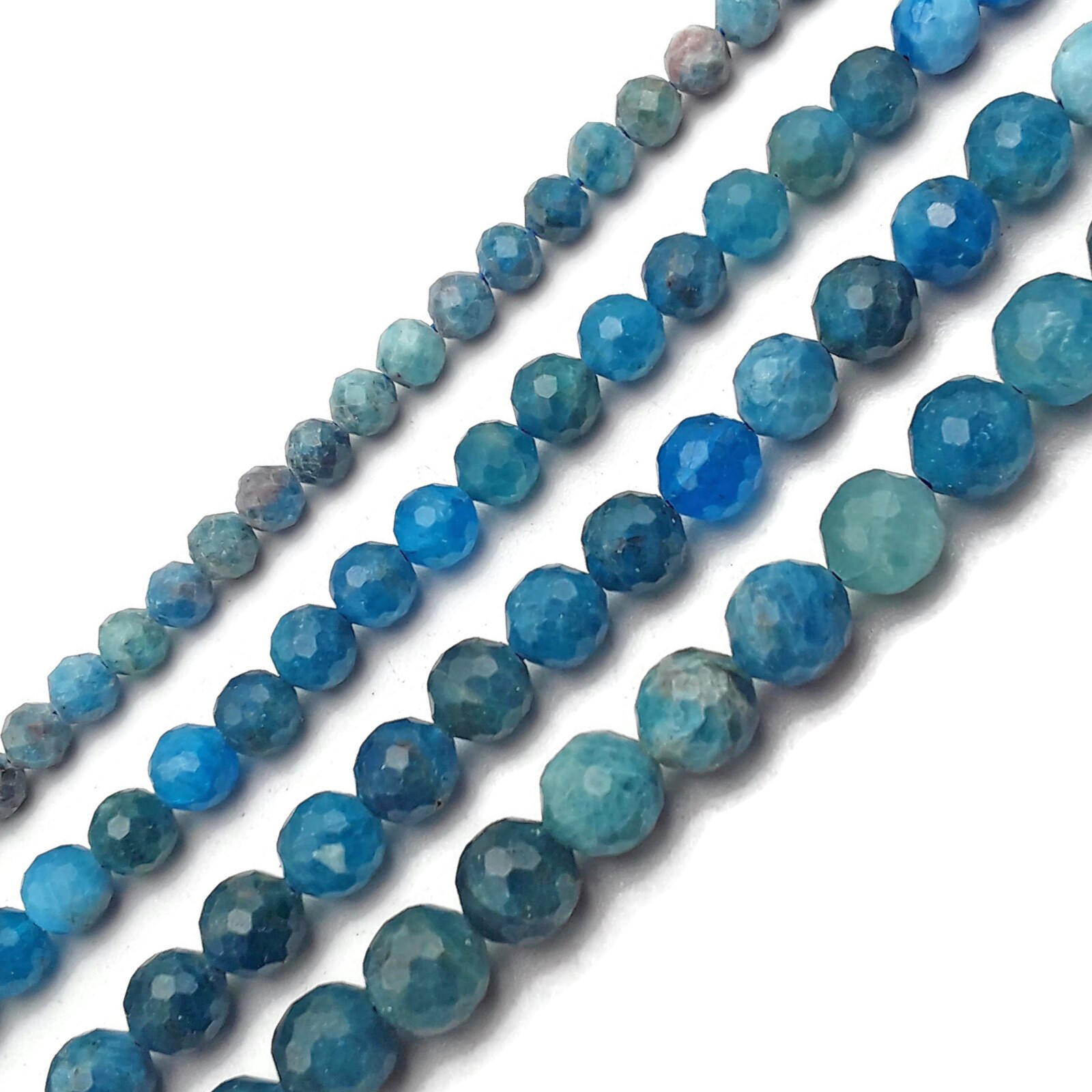 Natural Apatite Faceted Round Beads 5mm 6mm 7mm 8mm 9mm 10mm 15.5″ Strand
