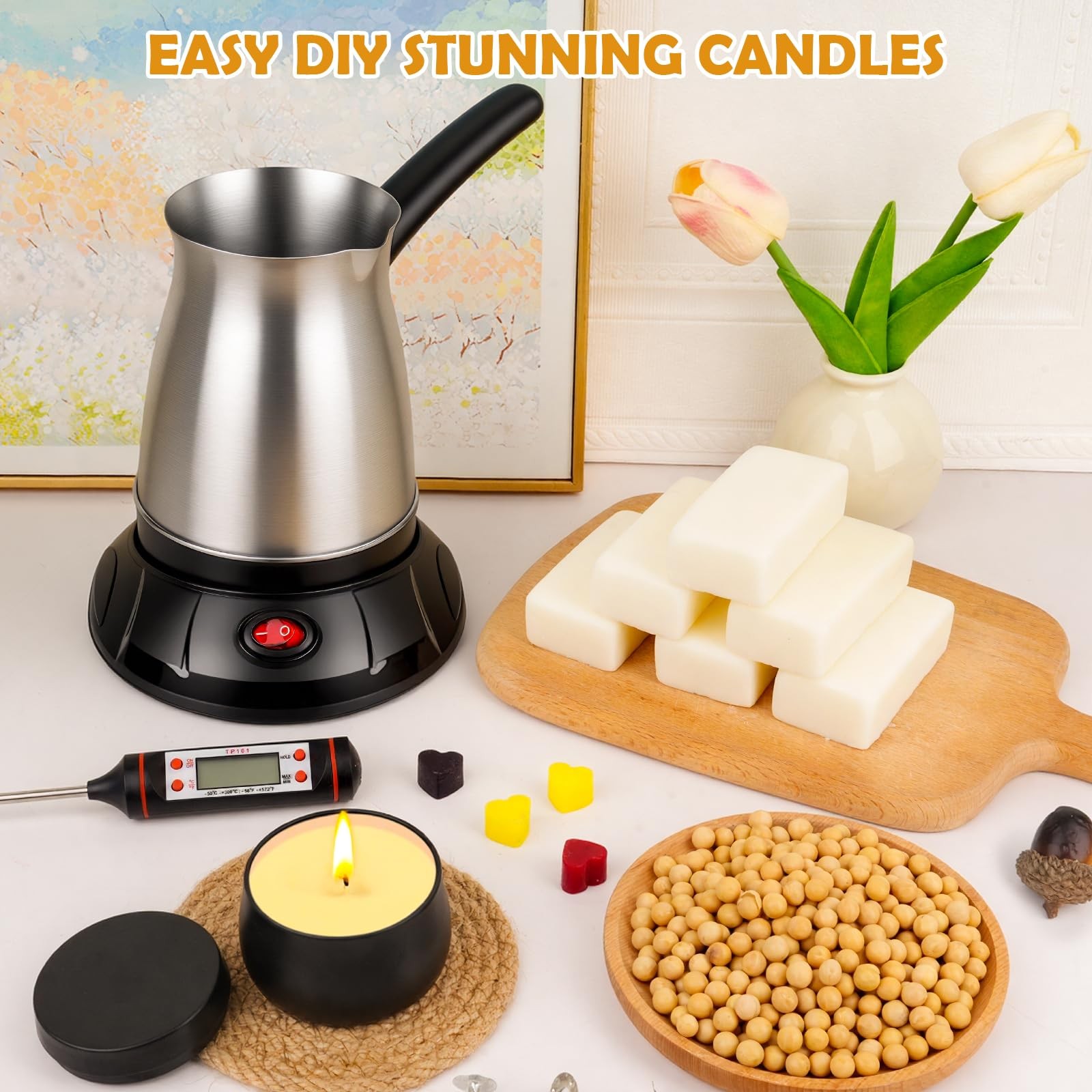 Candle Making Kit with Wax Melter, DIY Soy Candles Making Supplies for Adults…
