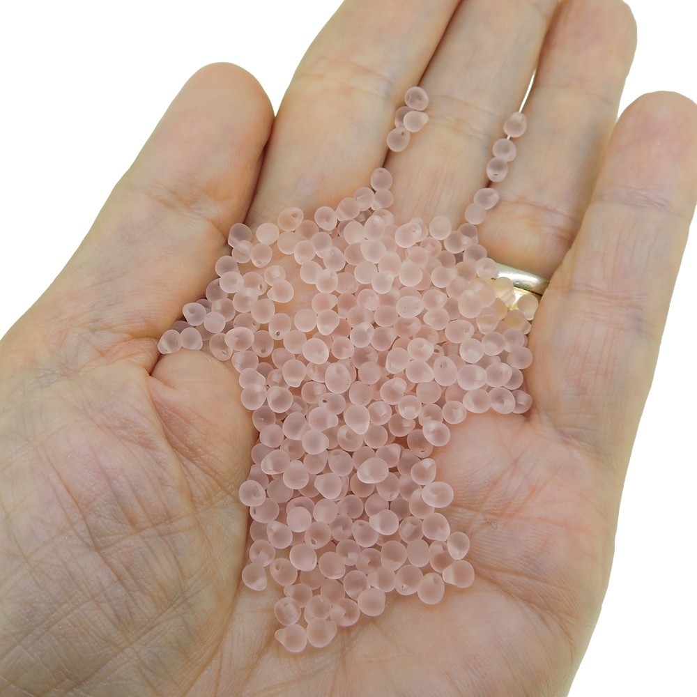 Miyuki Drop Beads 3.4mm Teardrop Shape 9GM Matte Transparent Tea Rose