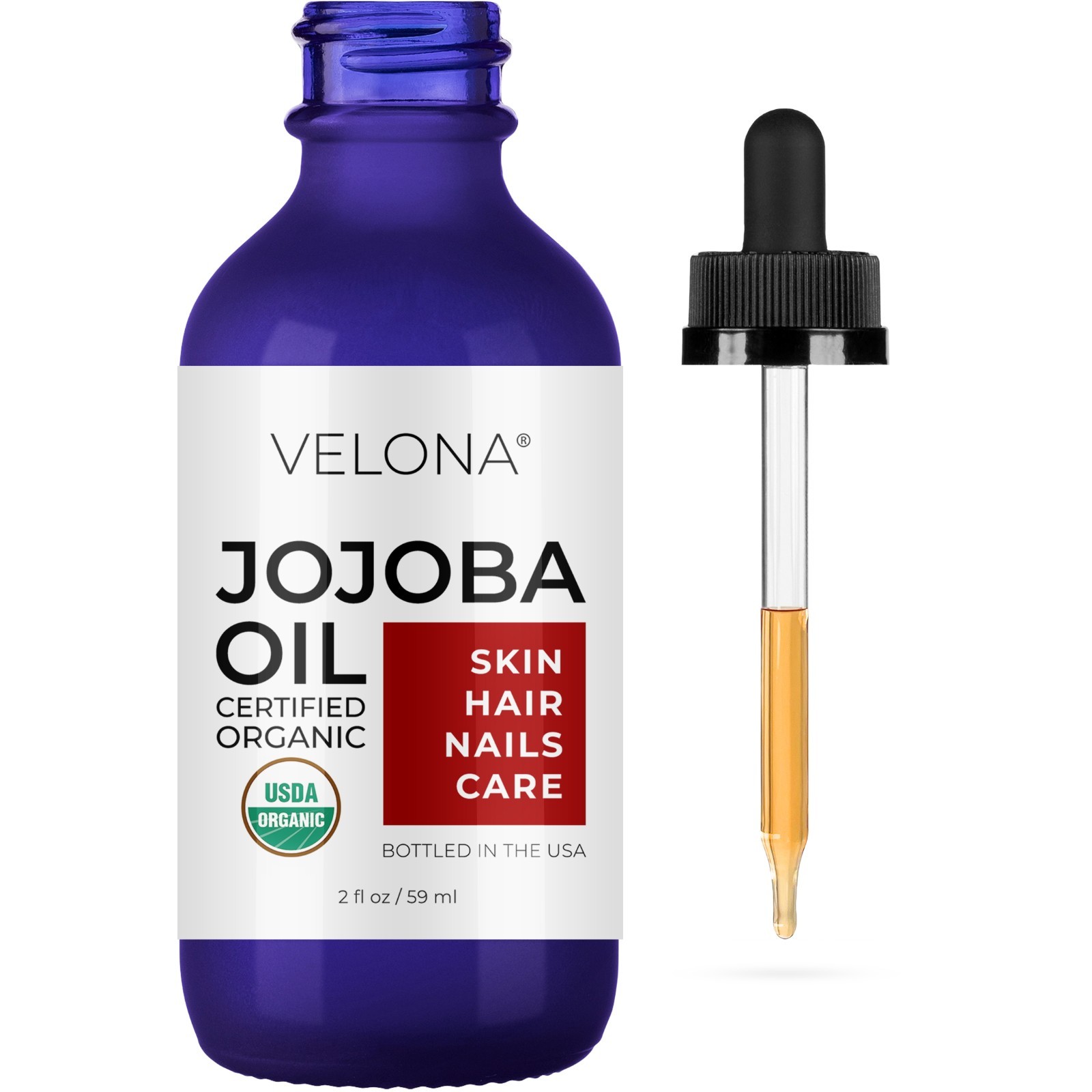 Velona Jojoba Oil USDA Certified Organic 2oz-7lb Golden Unrefined Cold Pressed