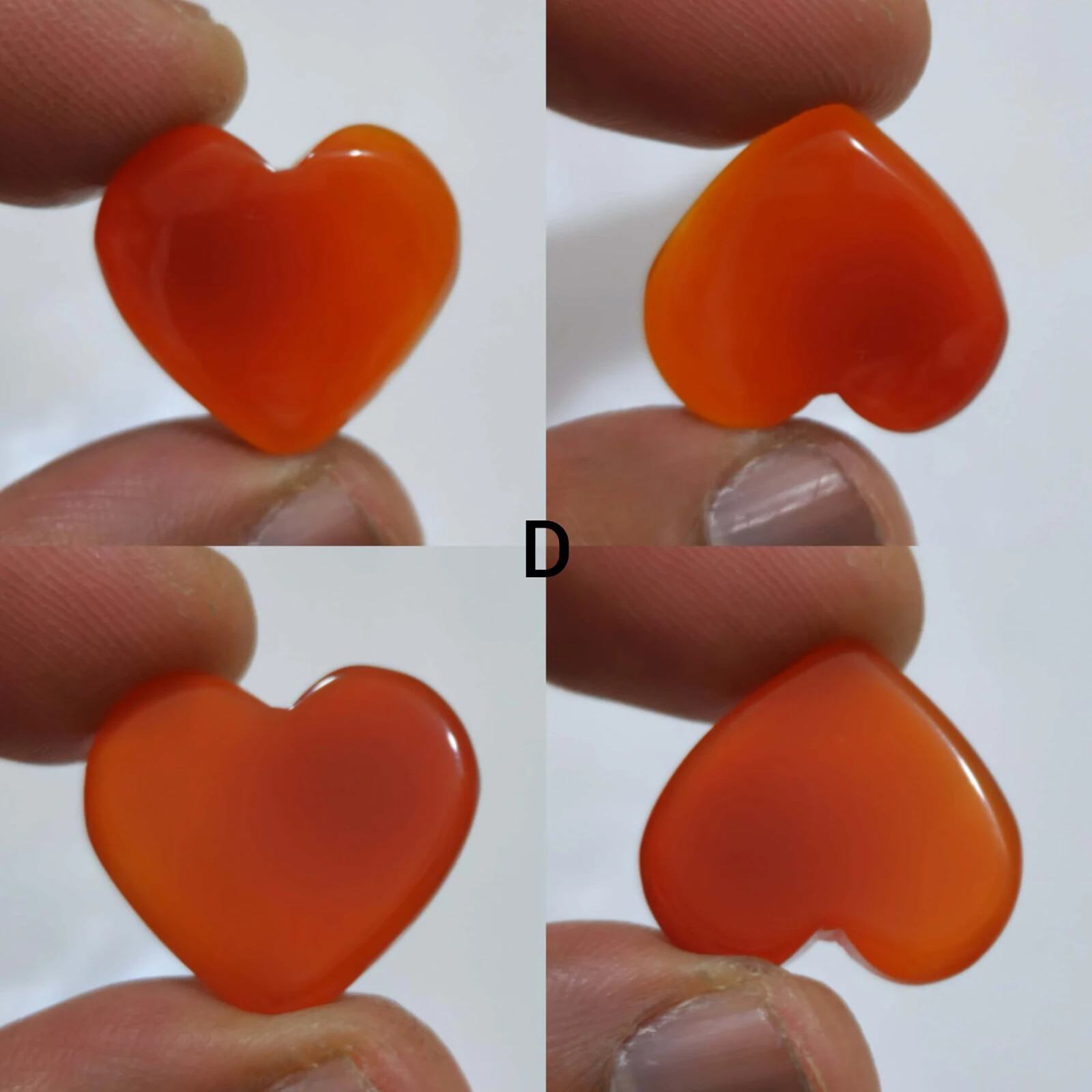 100% Natural Orange Onyx Heart Shape Cabochon Loose Gemstone Jewelry For Making