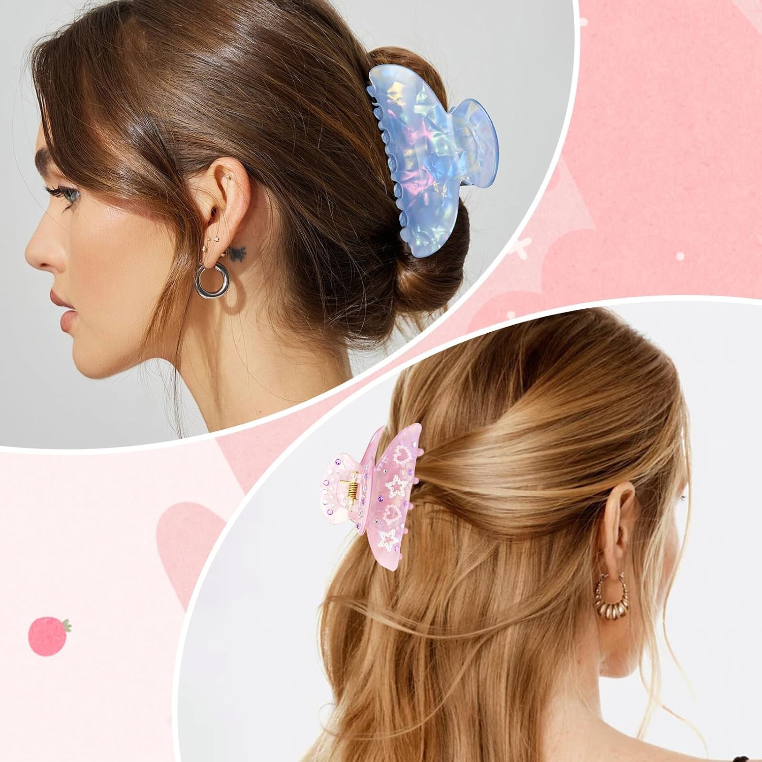 DIY Floral Rhinestone Acrylic Hair Claw Clip Craft Kit For Women