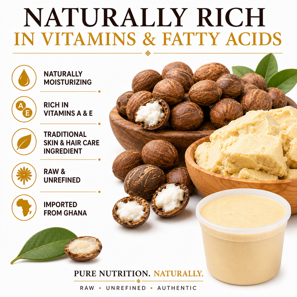 African Shea Butter 12 oz. Ivory Shea Butter Raw Pure Unrefined Organic Natural