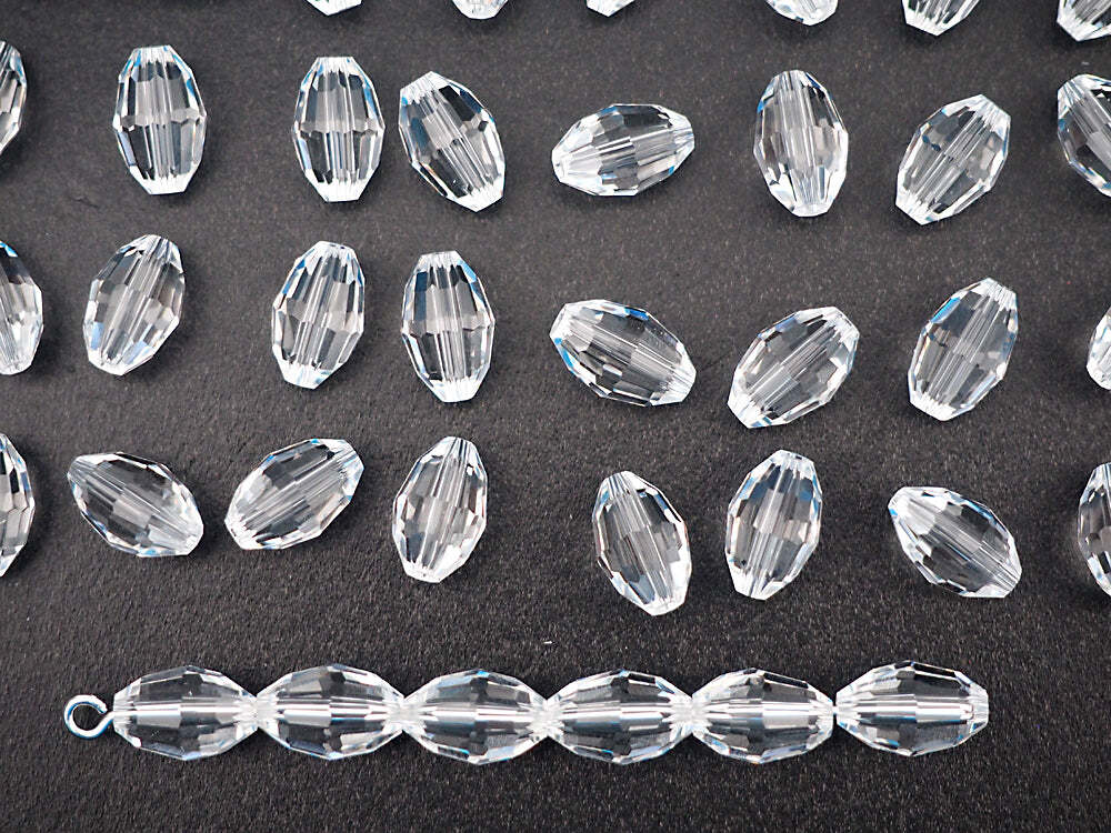 clear Crystal Preciosa Czech MC Olive Crystal Beads barrel 7.5x5mm 36pcs #5200