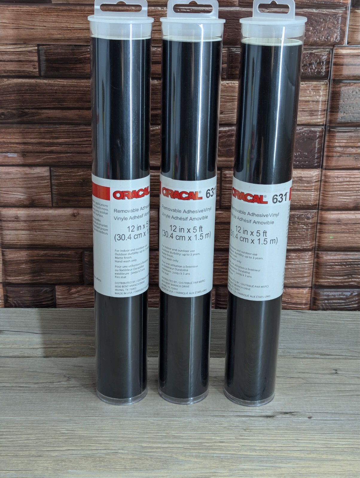 Oracal 631 070 Black & 010 White Vinyl 12″ x 5′ Removable Adhesive Vinyl Roll