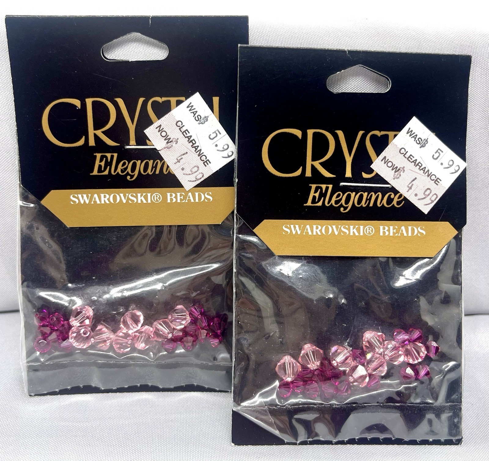 Swarovski Crystal Elegance Bicone Beads Lot Austria 4 Packs 4-6mm