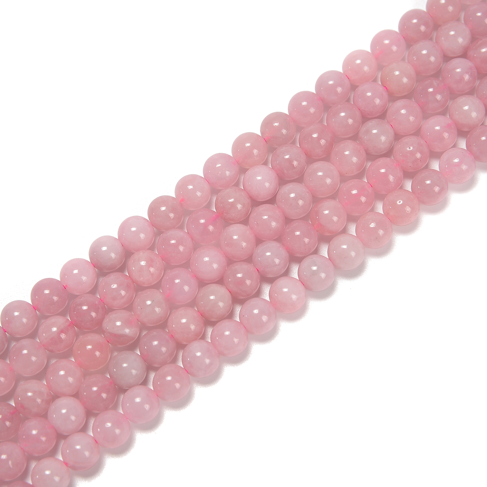 Bright Pink Madagascar Rose Quartz Smooth Round Beads 6mm 8mm 10mm 15.5” Strd