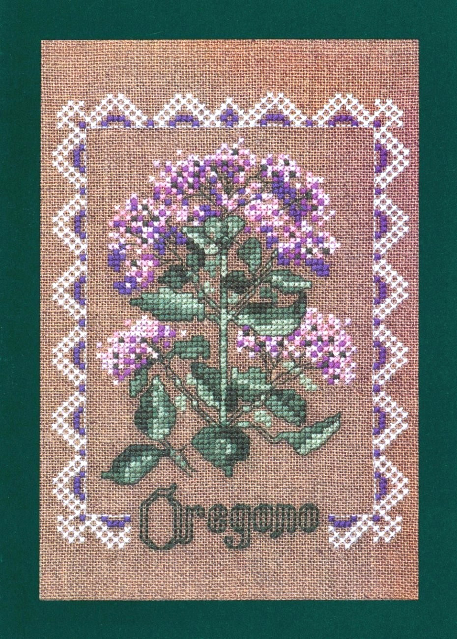 Hickory Hollow OREGANO Cross Stitch Chart Card Only OOP RARE ~ herb / botanical