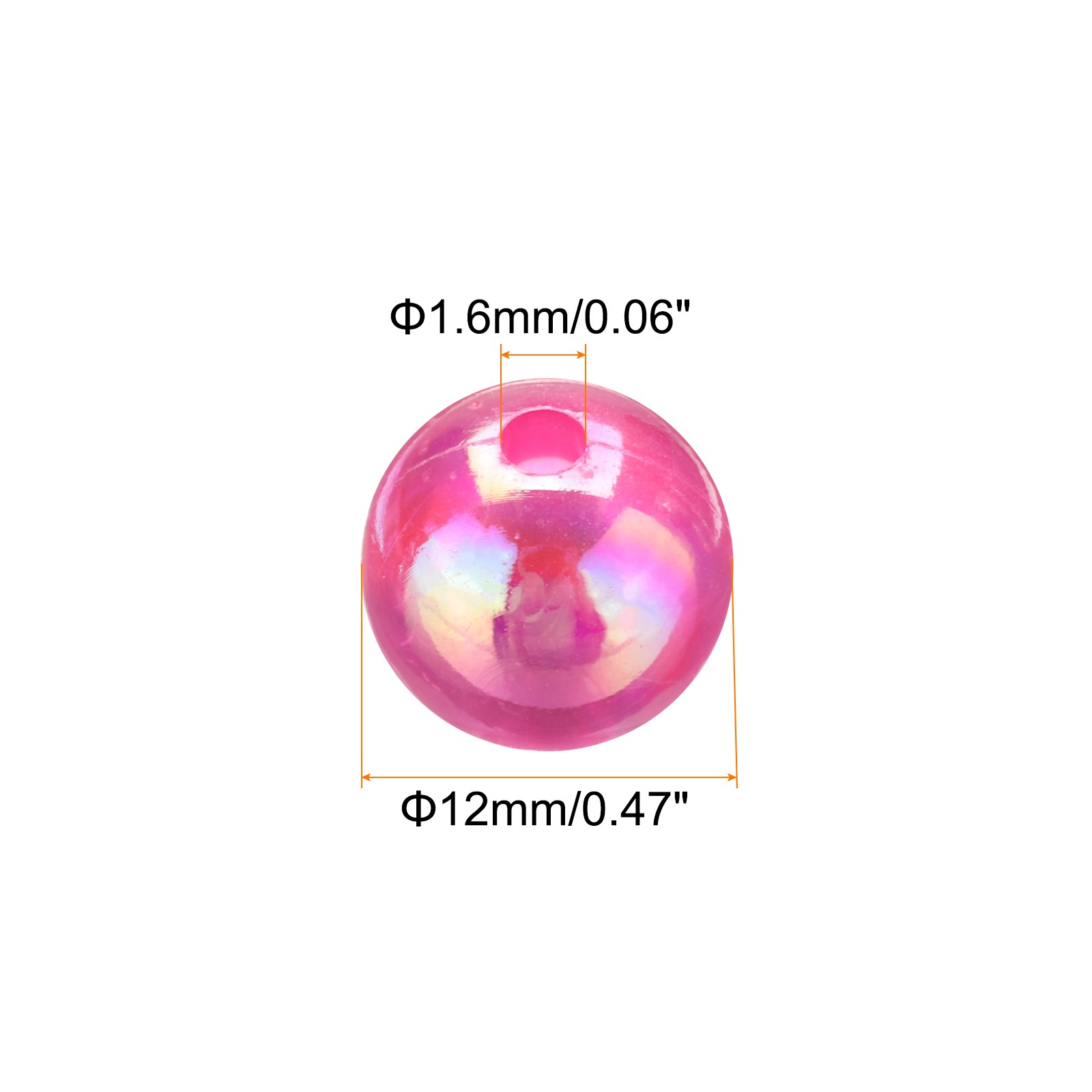 100pcs Acrylic Round Beads AB Colors 12mm Loose Craft Beads Light Purple AB