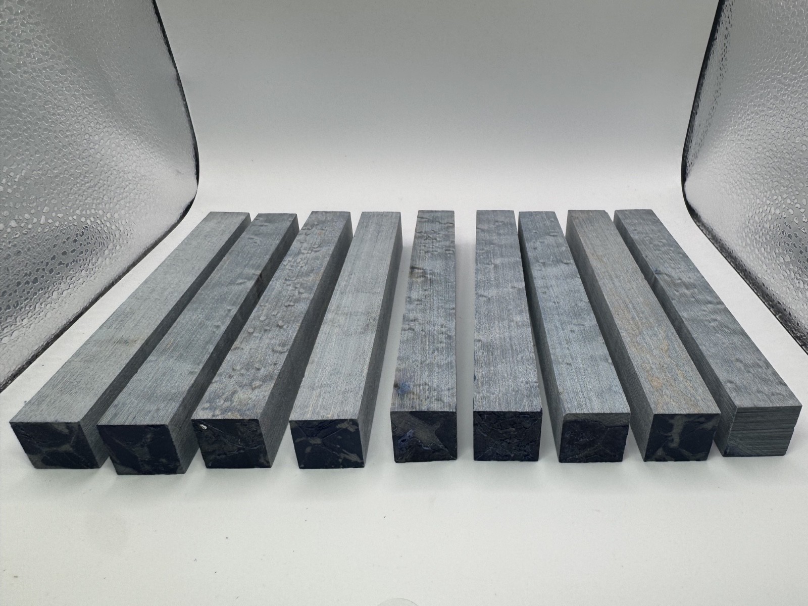 9 Stabilized Blue Dyed Birdseye Maple Pen Blanks 6″ x 3/4″ Wood Turning