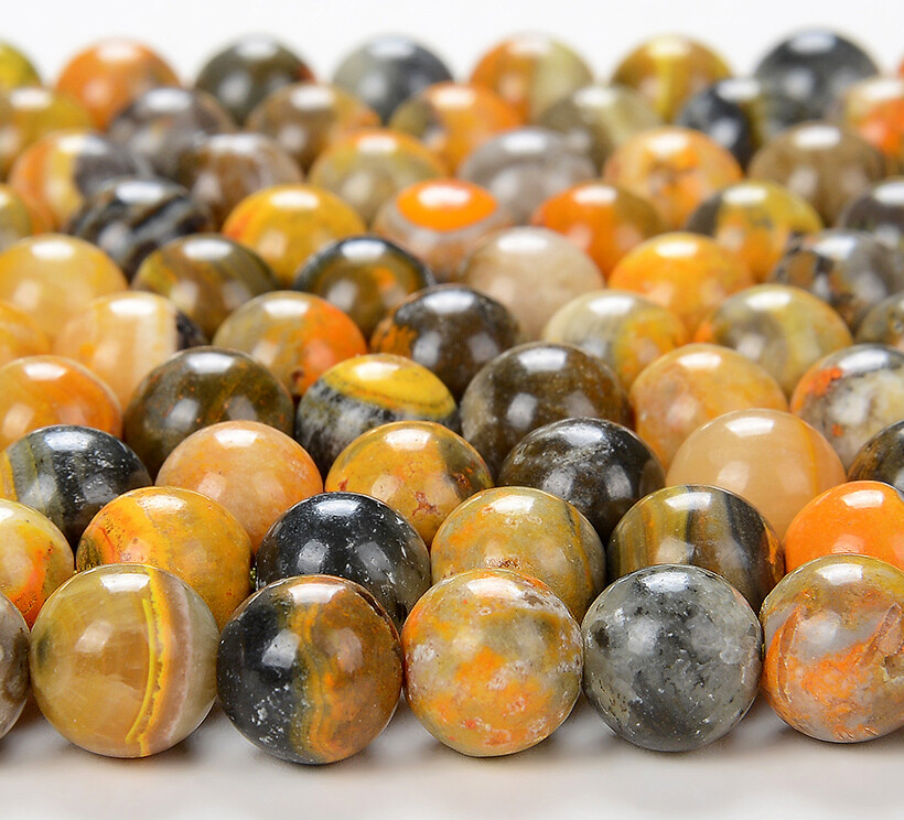 Bumblebee Jasper AAA Round 6MM 7MM 8MM 9MM 10MM 11MM 12MM Loose Beads (D132)