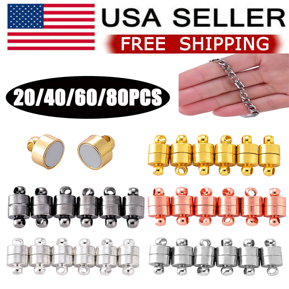 20/40/60/80Pcs DIY Strong Magnetic Clasps for Necklace Bracelet Jewelry Findings