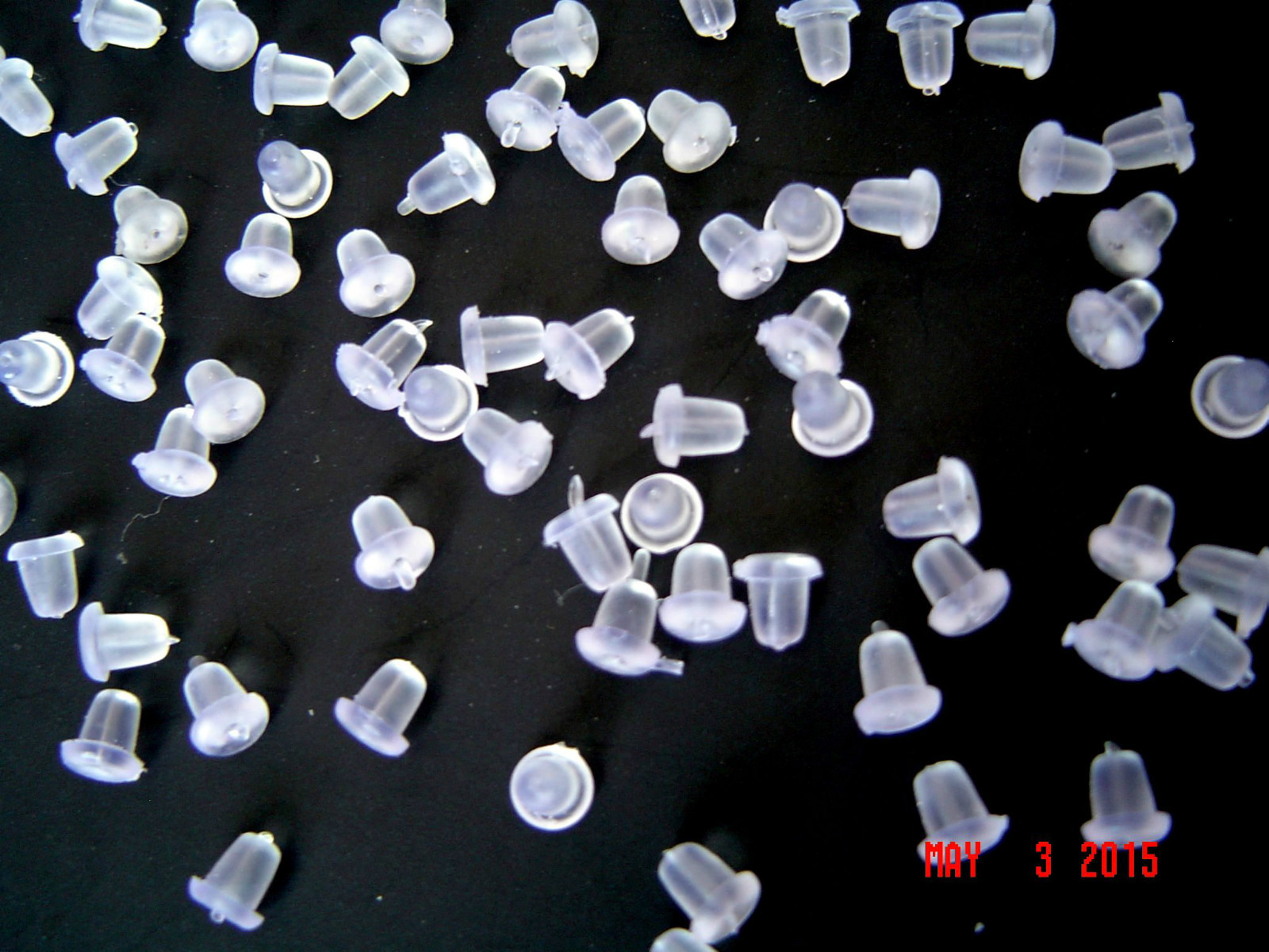 (50 Qty.) PLASTIC RUBBER ( SILICONE ) EARRING BACK STOPPER POST NUT 4mm Size