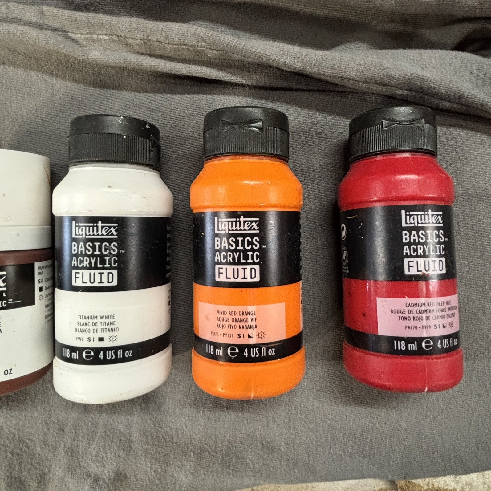 Lot of 6 Liquitex Basics Acrylic Paints Lightly Used
