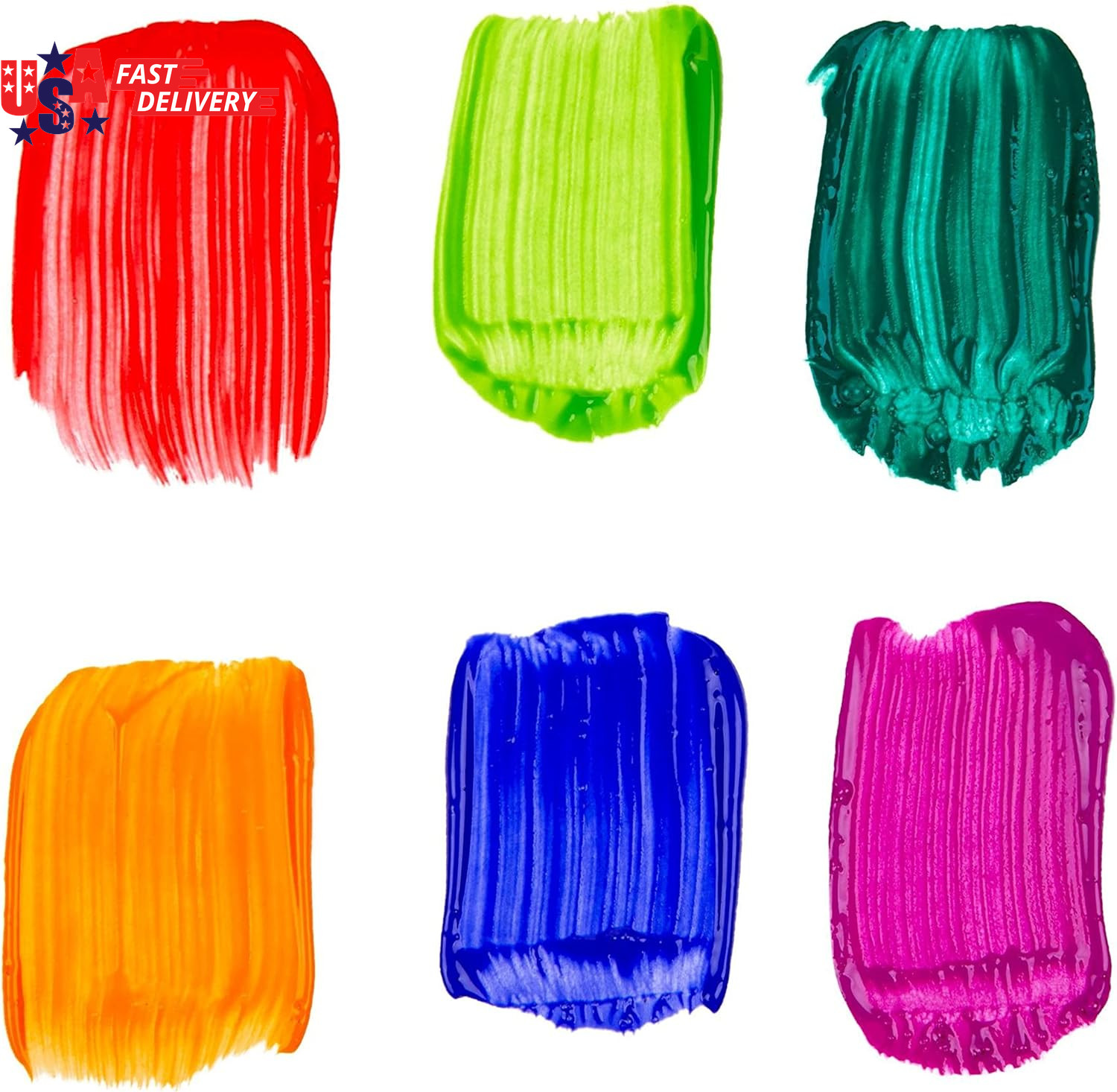 Washable Kids Paint Set 6 Colors Assorted Bulk Non-Toxic Tempera Paint for Toddl