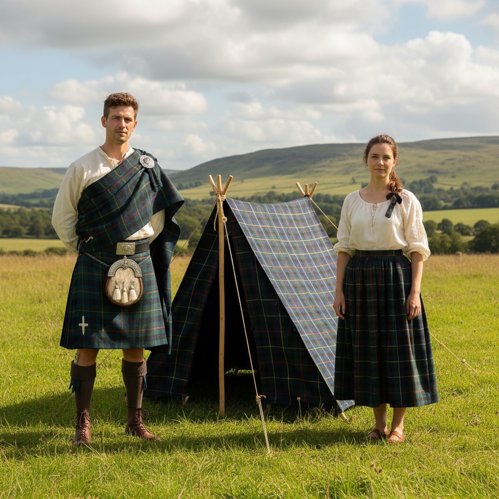 MacLeod Hunting Modern Tartan Fabric Poly Viscose Wool Free 60″ Wide UK Woven