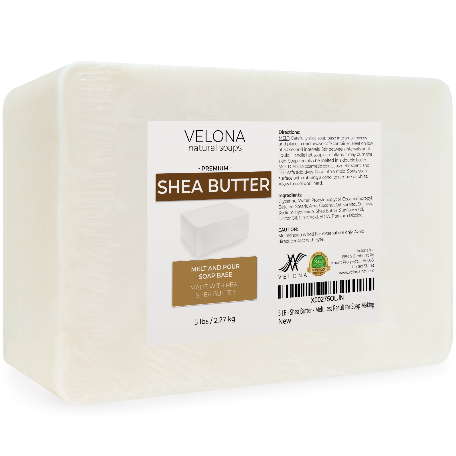 2,5,10,25 LB – Shea Butter Soap Base by Velona SLS/SLES Free Melt Pour