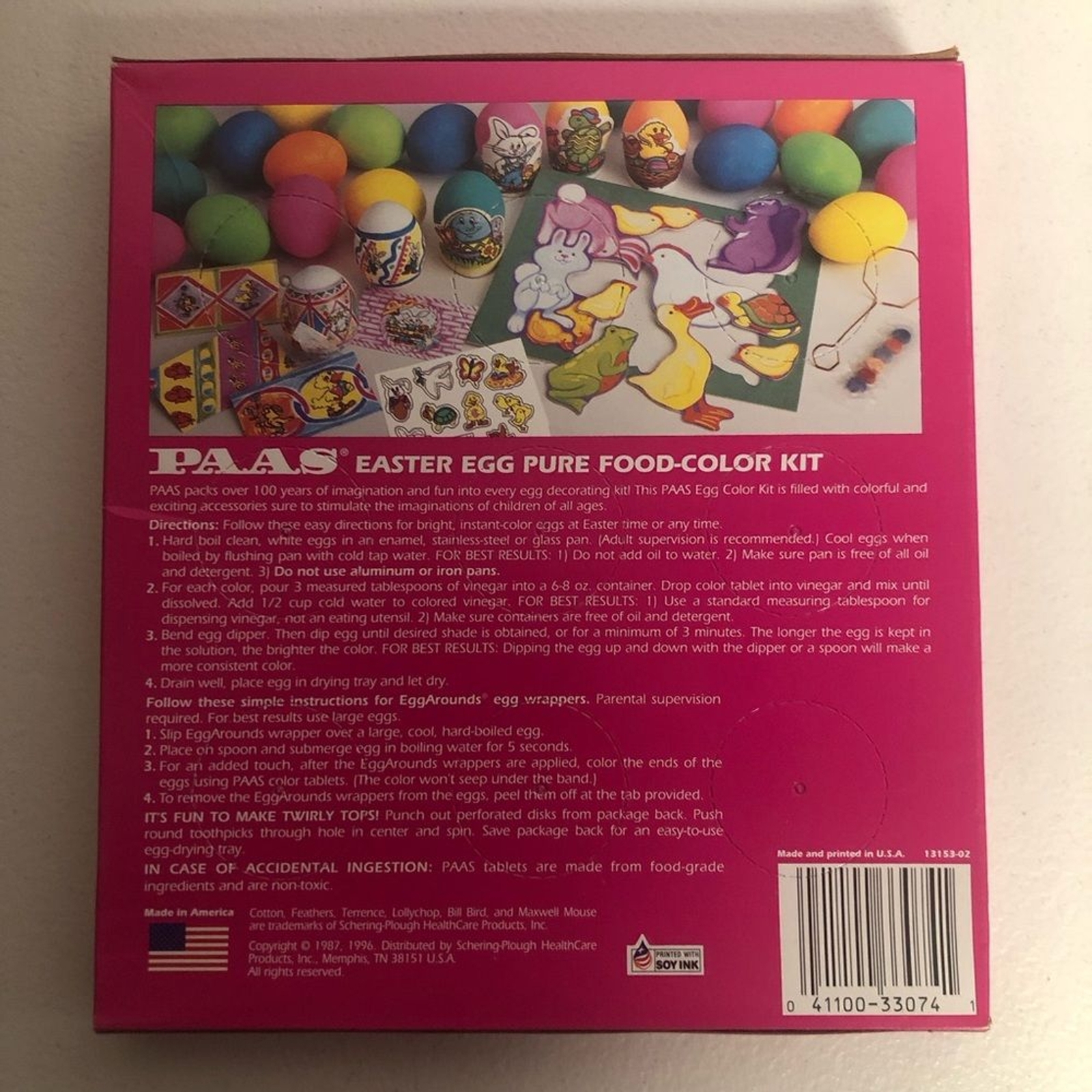Vintage PAAS Easter Egg Color Kit Set of 3 Made in USA Original Glitter SOY INK