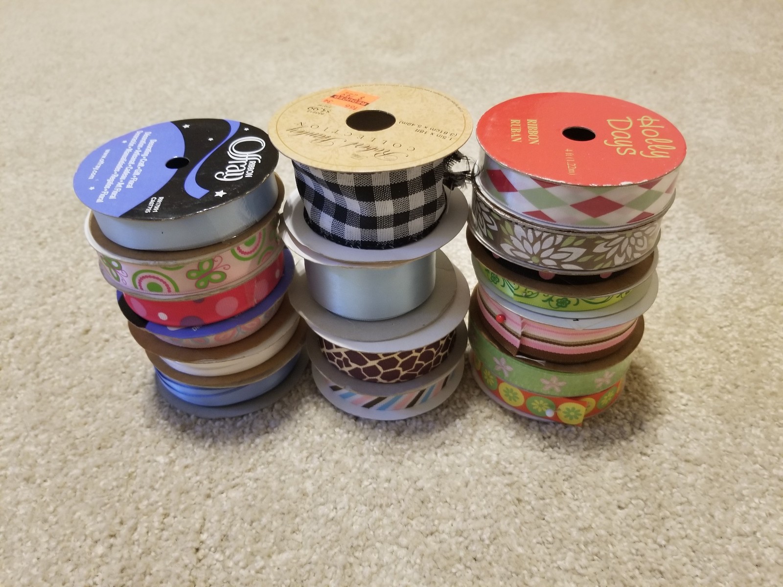 70+ Roll Ribbon Lot Assorted Sizes & Patterns Wreath Making Craft Supplies