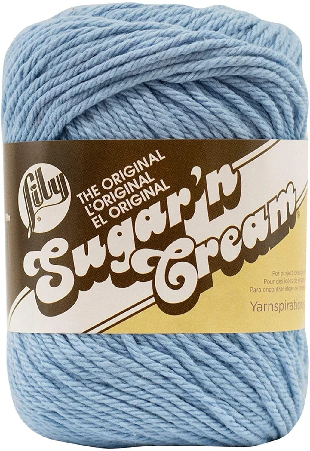 Lily Sugar n Cream Light Blue Cotton Yarn 6 Pack for Knitting and Crocheting