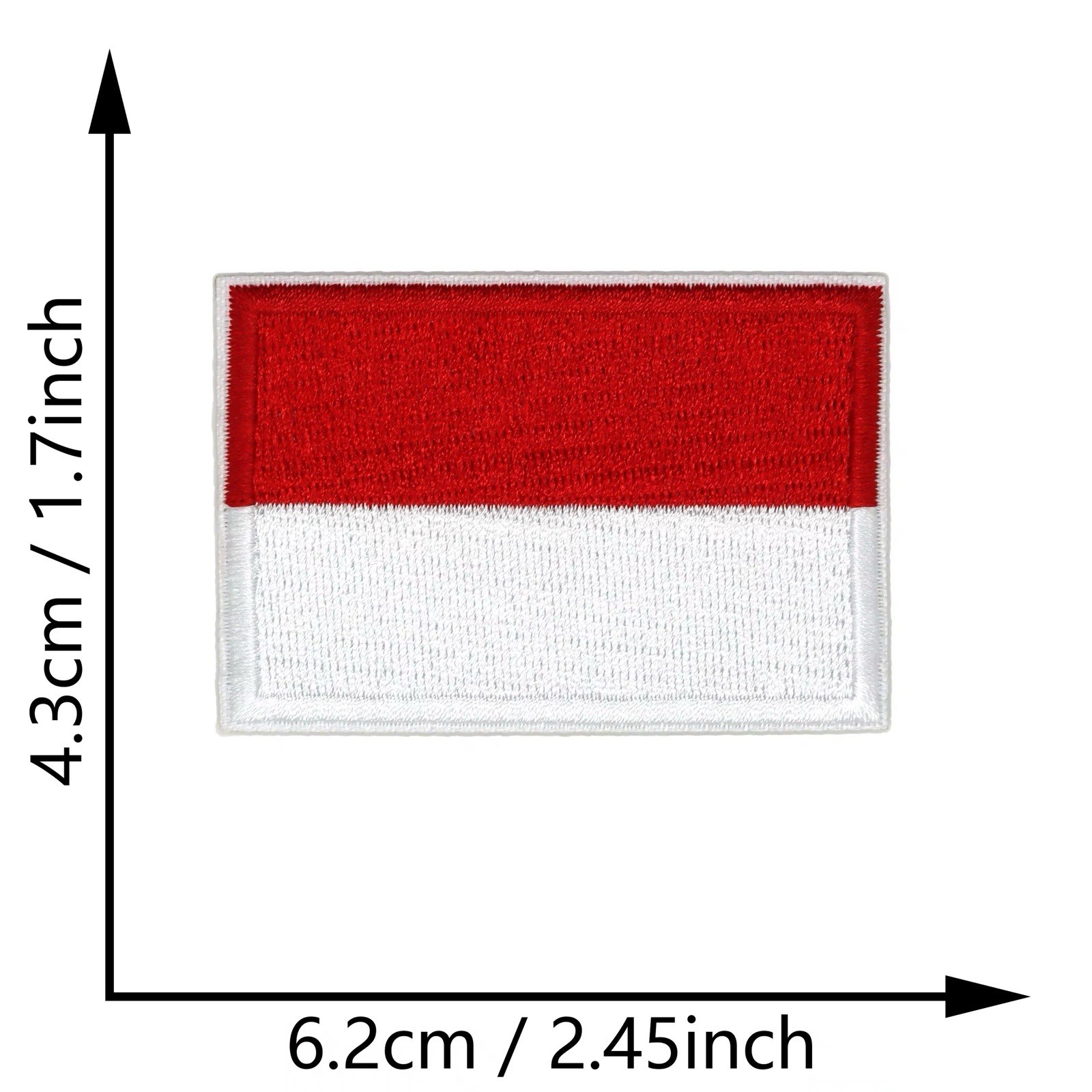 Indonesian Flag Patch Embroidered Iron-On Indonesia ID Decal Free Shipping!