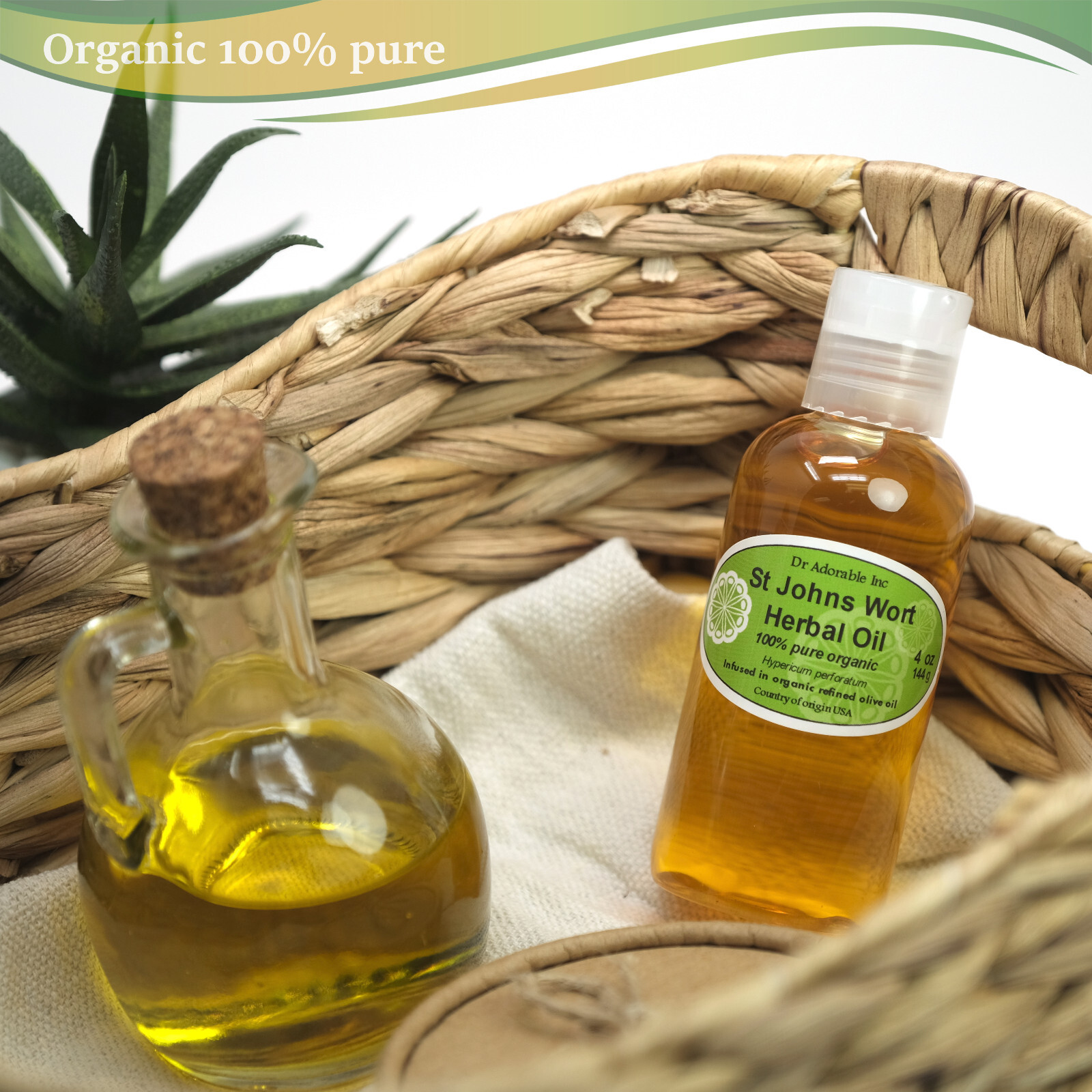 4 oz ST.JOHNS WORT HERBAL OIL BY DR. ADORABLE ORGANIC 100 % PURE FRESH INFUSED