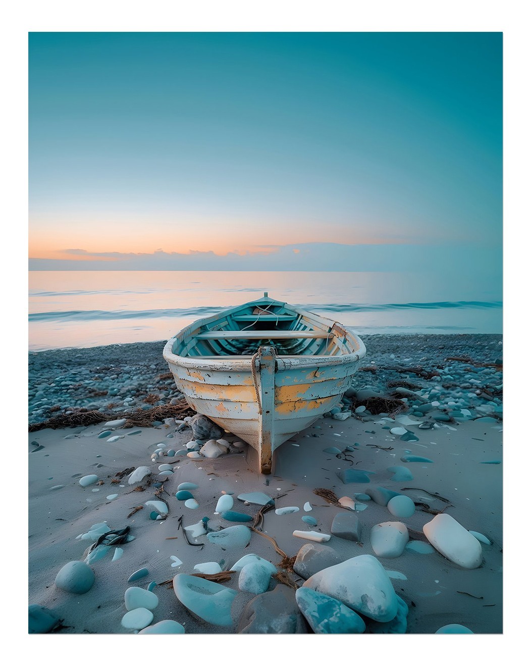 Coastal Serenity Wall Art: Calm Beach Scene, Naturalistic Nature Oz