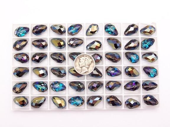 Heliotrope (13.5x9mm) Vintage Swarovski 5500 Teardrop Pendant Beads