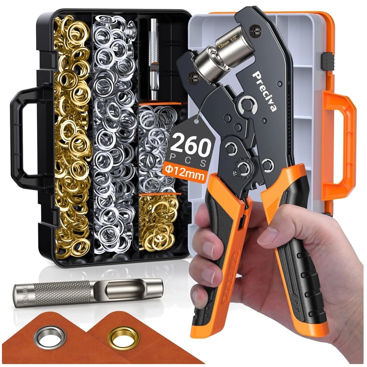 130 PCS Grommets Tool Kit with Carrying Case