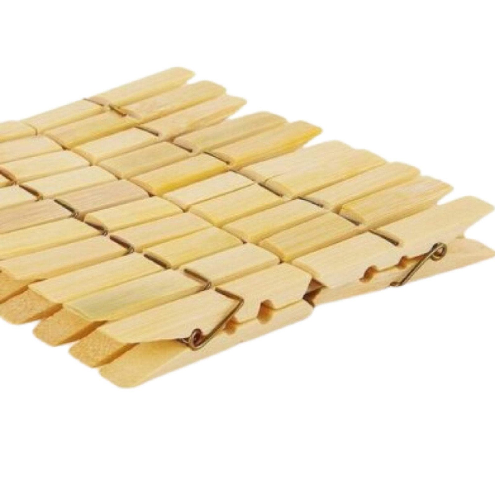 Eco-Friendly Strong Grip Bamboo Clothespins: 24 Pack