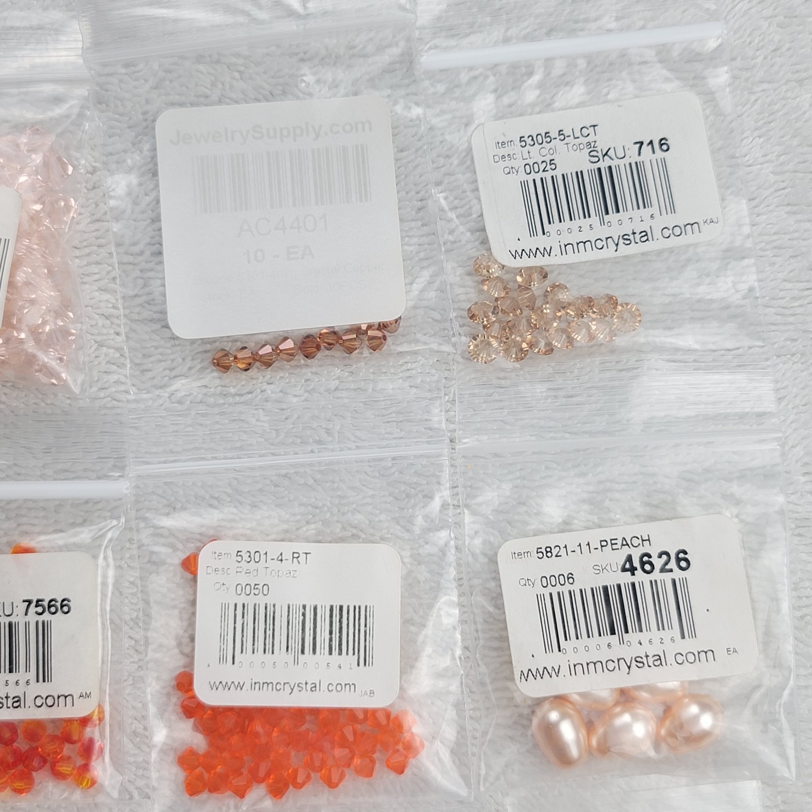 Swarovski Crystal Bead Lot Peach Orange Fire Opal Astral Pink Pearl Qty Approx
