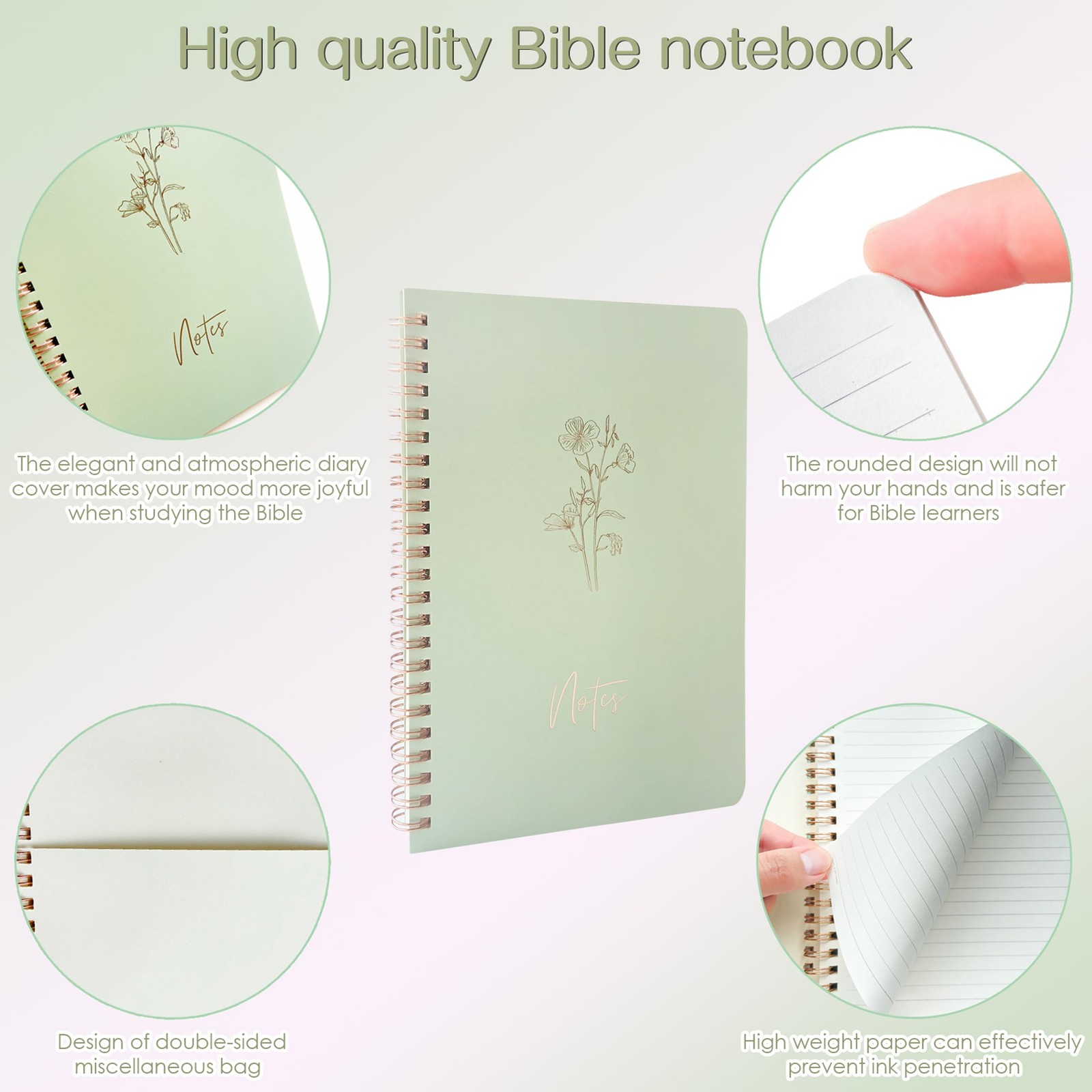 J6&H6 170Pcs Complete Bible Study Supplies 8.11 x 9.96 x 2.68 inches, Green