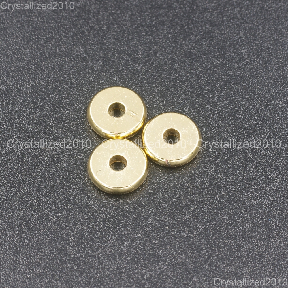 Solid Metal Round Rondelle Slice Bracelet Necklace Connector Charm Spacer Beads