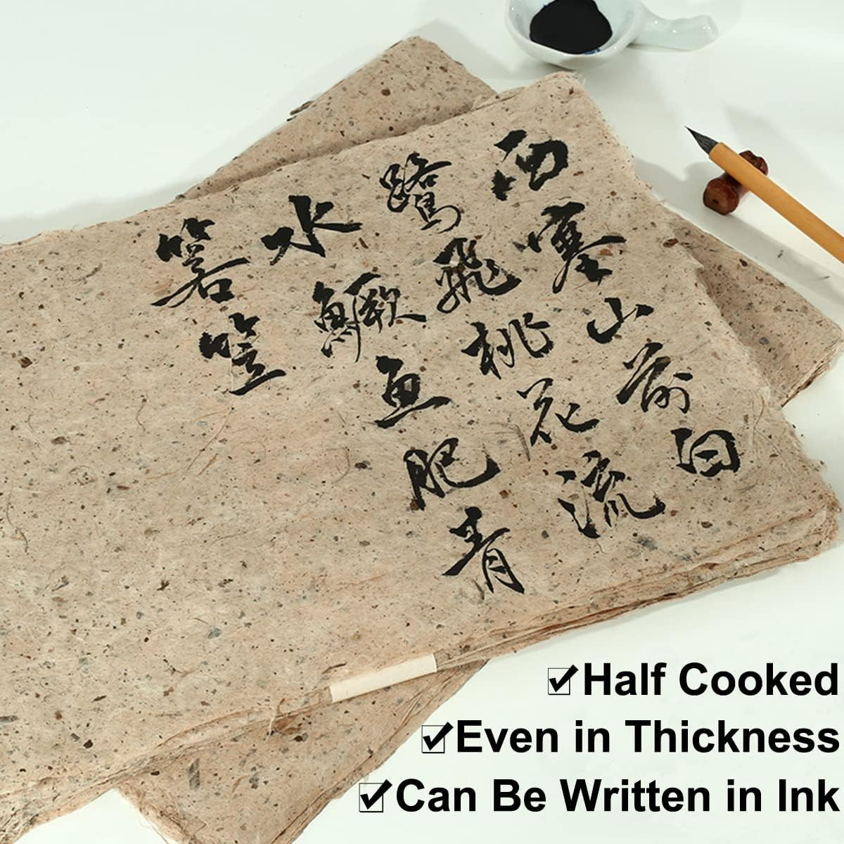 Mulberry Paper, 50Sheets 11.8″ x 15.7″ Natural Fiber Texture, Chinese Style Hand