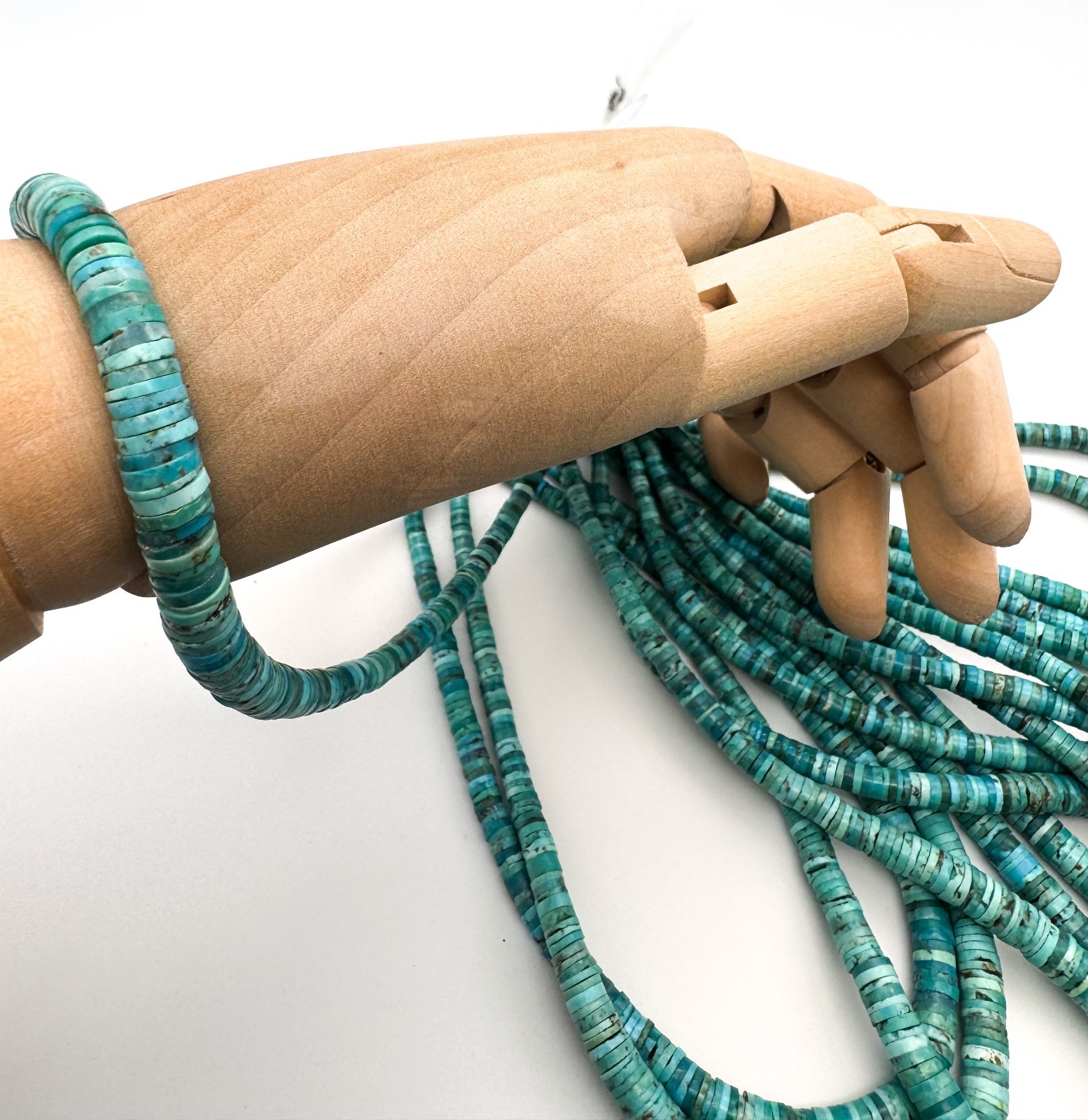Natural Blue Arizona Kingman Turquoise Heishi Beads: Graduated Gemstone – PGS237