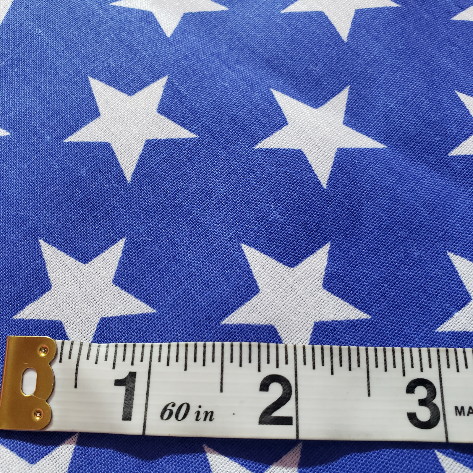 ROYAL BLUE STAR SPANGLED POLY COTTON FABRIC ONE INCH WHITE STAR 58″ BY THE YARD