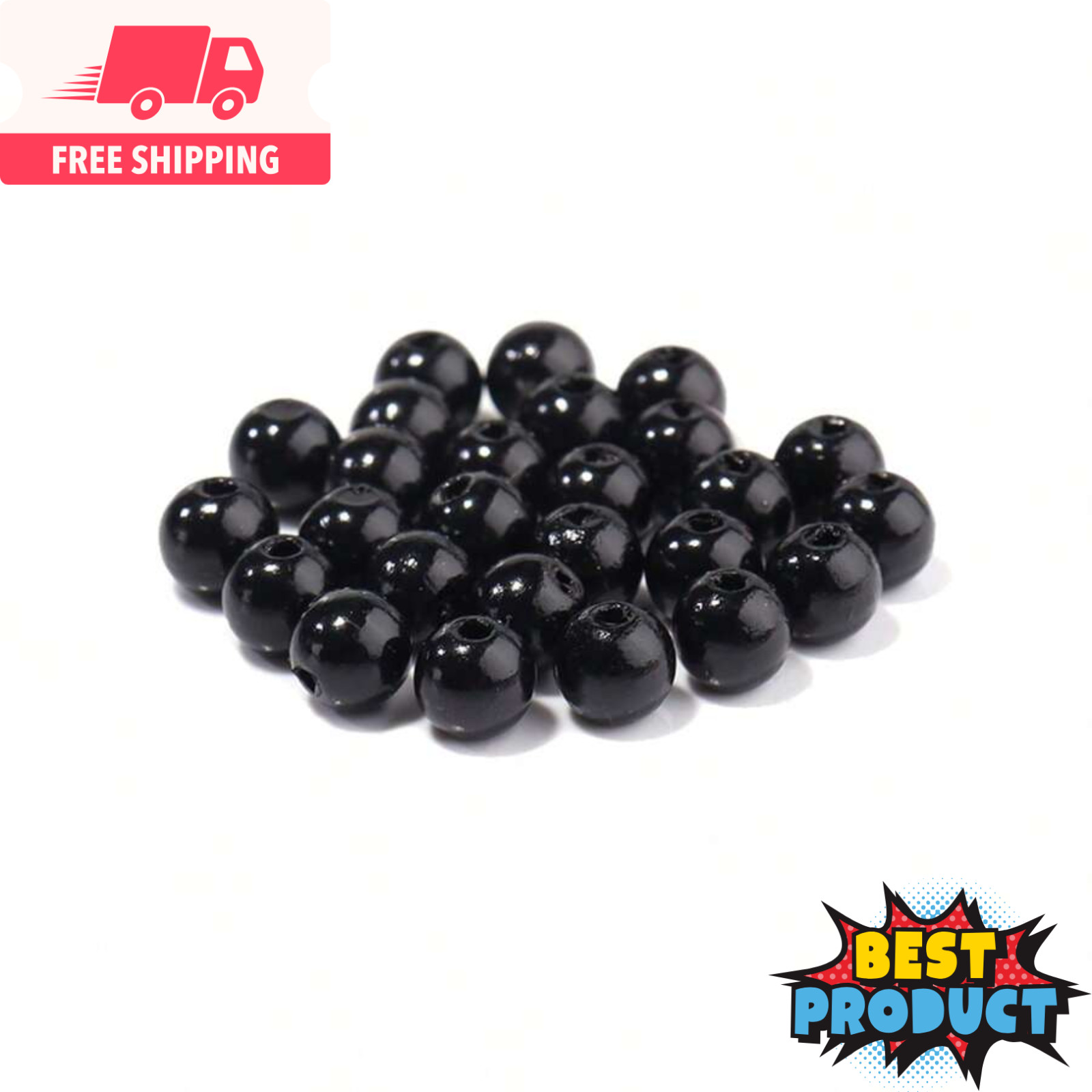 1000x Faux Pearl Beads Colorful Straight Hole 3-10mm Beads for Making Jewellery