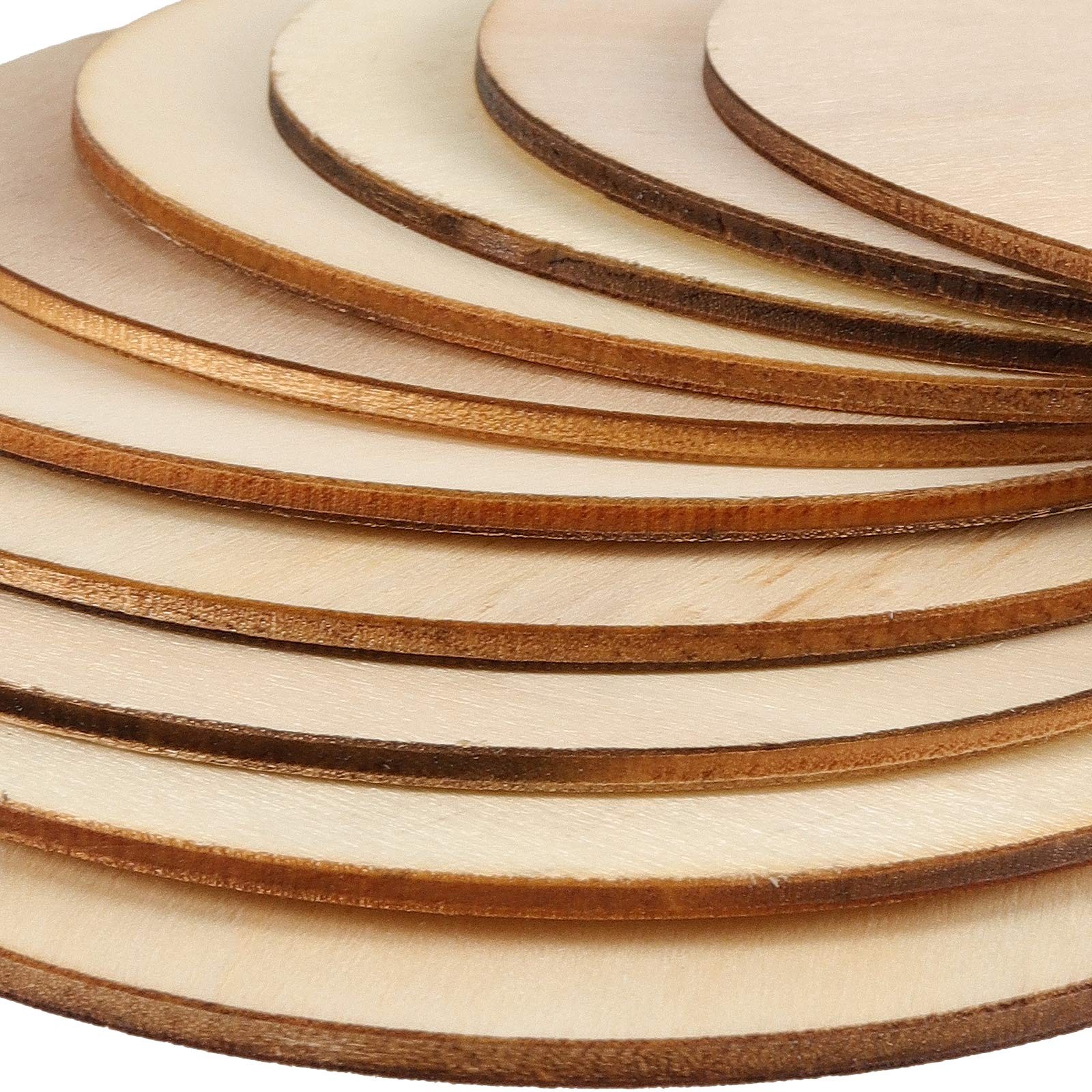 50 PCS 7.8 Inch Wood Discs for Craft, Natural Unfinished Wood Rounds Circle, …