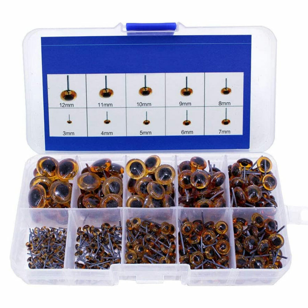 100Pc Amber Glass Eyes Steel Pins For Needle Felting Bears Dolls Decoys Sewing