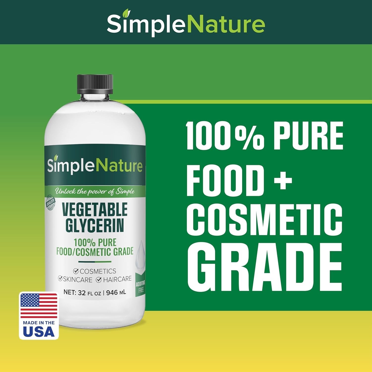32 oz Food/Beauty Grade Vegetable Glycerin – Natural Humectant for DIY Projects